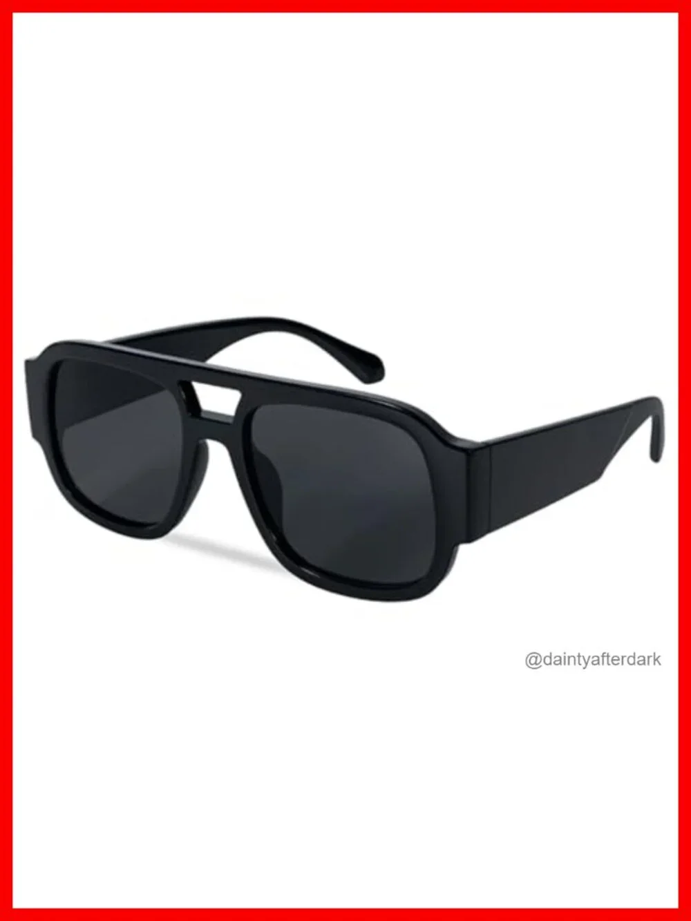 Oversized Square Aviator Sunglasses Retro 70s Chunky Frame UV Protection